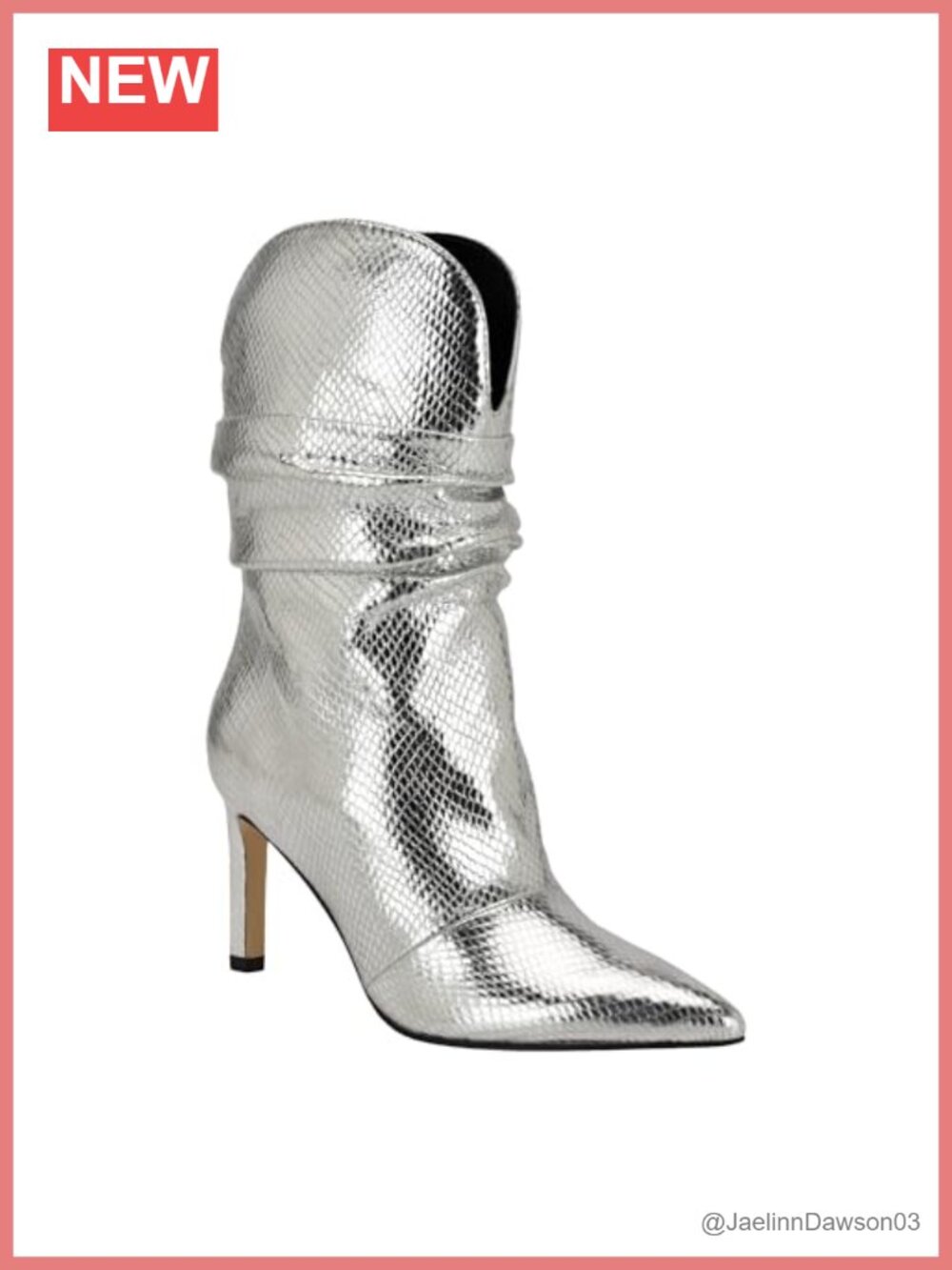 GUESS Narissa Western Bootie Stiletto Heel Pointed Toe Pull-On PU